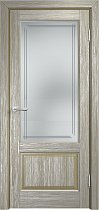 Дверь Мадера Винтаж модель 13Ш браш цвет Мох патина серебро стекло